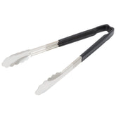 Vollrath 12-Inch Tong front view showing durable stainless steel construction for precise serving