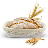 Vollum Banneton basket rectangular front view for even proofing and crusty loaves