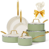 VONIKI ceramic nonstick pots and pans set for easy, low-oil cooking.
