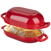 VORRINGARD enameled cast iron sourdough oven with red finish for crispy crusts.