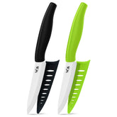 Vos ceramic paring knife 4 inch blade close up for precise fruit prep.