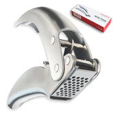 VOVOLY premium garlic press in stainless steel showing durable construction for fast mincing.