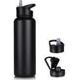 VQRRCKI 40oz insulated bottle with straw lid for on-the-go hydration.