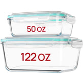 Vtopmart 122oz and 50oz glass container set with airtight lids for versatile storage