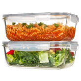 Vtopmart 1860ml glass containers with lids for family meal prep and storage.