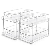 Vtopmart 2-tier bathroom storage under-sink organizer keeps vanity neat and items accessible.