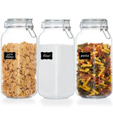 Vtopmart 78oz glass jar with airtight clamp lid for clear pantry freshness