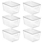 Vtopmart clear stackable bin with lid for pantry organization and easy access.