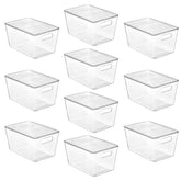 Vtopmart clear stackable bin with lids for pantry visibility and space-saving organization