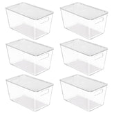 Vtopmart clear stackable storage bin with lid for pantry organization