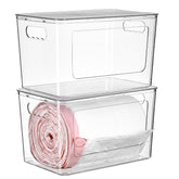 Vtopmart trash bag holder front view with large opening for easy one-handed dispensing.
