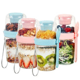 Vtopmart yogurt parfait cups with lids and spoons, 27oz, 4-pack, spill-proof and portable.