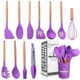 V TOWER 12pc purple kitchen utensils set with holder for organized cooking