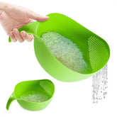 V TOWER rice strainer with handle for efficient rinsing and draining