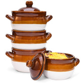 Vumdua French onion soup bowl with lid and oven-safe design for warm, comforting servings.