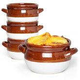 Vumdua French onion soup bowl with dual handles for easy serving.