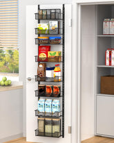 VyGrow narrow door pantry organizer with eight baskets for efficient storage.