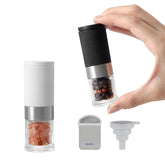 Vzaahu mini salt and pepper grinder set with bag for travel use.