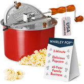 Wabash Valley Farms Whirley Pop 6-Qt red, front view for quick theater-style popcorn.