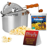 Wabash Valley Farms Whirley Pop Original Silver pops kernels evenly on the stove