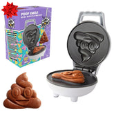 Waffle Wow poop emoji mini waffle maker, 4-inch design for quick kid-friendly breakfasts.