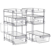 WAKISA clear bathroom organizer 3-tier front view for easy vanity storage