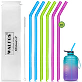 WALFOS extra-long straw with cleaning brush for easy large-bottle sipping