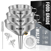 Walfos kitchen funnel with 410mm mouth, precise transfer for oils and liquids.