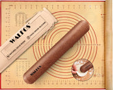 Walfos mini wooden rolling pins close-up for precise, even dough rolling.