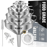 Walfos stainless steel funnel large mouth 14.5 cm for easy transfer to wide jars.