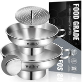Walfos wide-mouth funnel 5.5 inch over jars for spill-free pouring