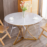 Walrus clear round tablecloth protector for 60-inch round tables, protects while showing natural surface