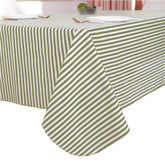Walrus heavy duty tablecloth stripe top view, 60x84 inches for indoor or outdoor dining.