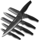 Wanbasion black professional kitchen knife set with sheath protects blades during storage