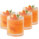 WANYISHUN hobnail glass with embossed beads offers easy grip for water or cocktails.