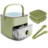 WAOGE ice tray with lid and bin keeps ice dust-free for cocktails.