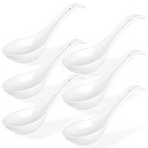 Wareland white ceramic soup spoon with deep-pocket design.