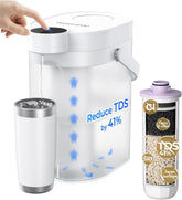 Waterdrop TDS Reduction Dispenser front view with compact countertop design and instant filtered water