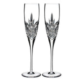 Waterford Love Forever toasting flutes with a sleek pulled stem for elegant celebrations.