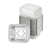 Waytiffer foil pan with lid assembled for easy cooking and meal prep on the go.