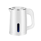 Wdcme 0.8L mini electric kettle front view shows compact travel-ready design with stainless steel interior.