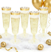 WDF champagne flutes with gold glitter for celebrations