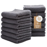 Wealuxe 12-pack gray kitchen towel in premium cotton with dobby weave for strong absorption