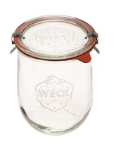 WECK Tulip Jar 745 with glass lid keeps starter fresh and air-tight.