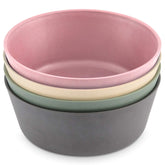 WeeSprout bamboo kids bowls pink front view for durable, kid-friendly mealtime.