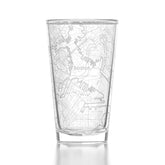 Well Told Boston Map Pint Glass with wraparound engraving for a memorable keepsake