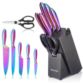 Wellstar Rainbow Chef Knife 8-inch with ergonomic grip for precise chopping