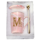 WENSSY pink M with flower mug front view, ideal for daily coffee moments.