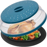WENWELL large microwave splatter cover protecting a plate while cooking