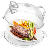 WENWELL microwave cover with water steamer shown, enabling moisture-friendly reheating.